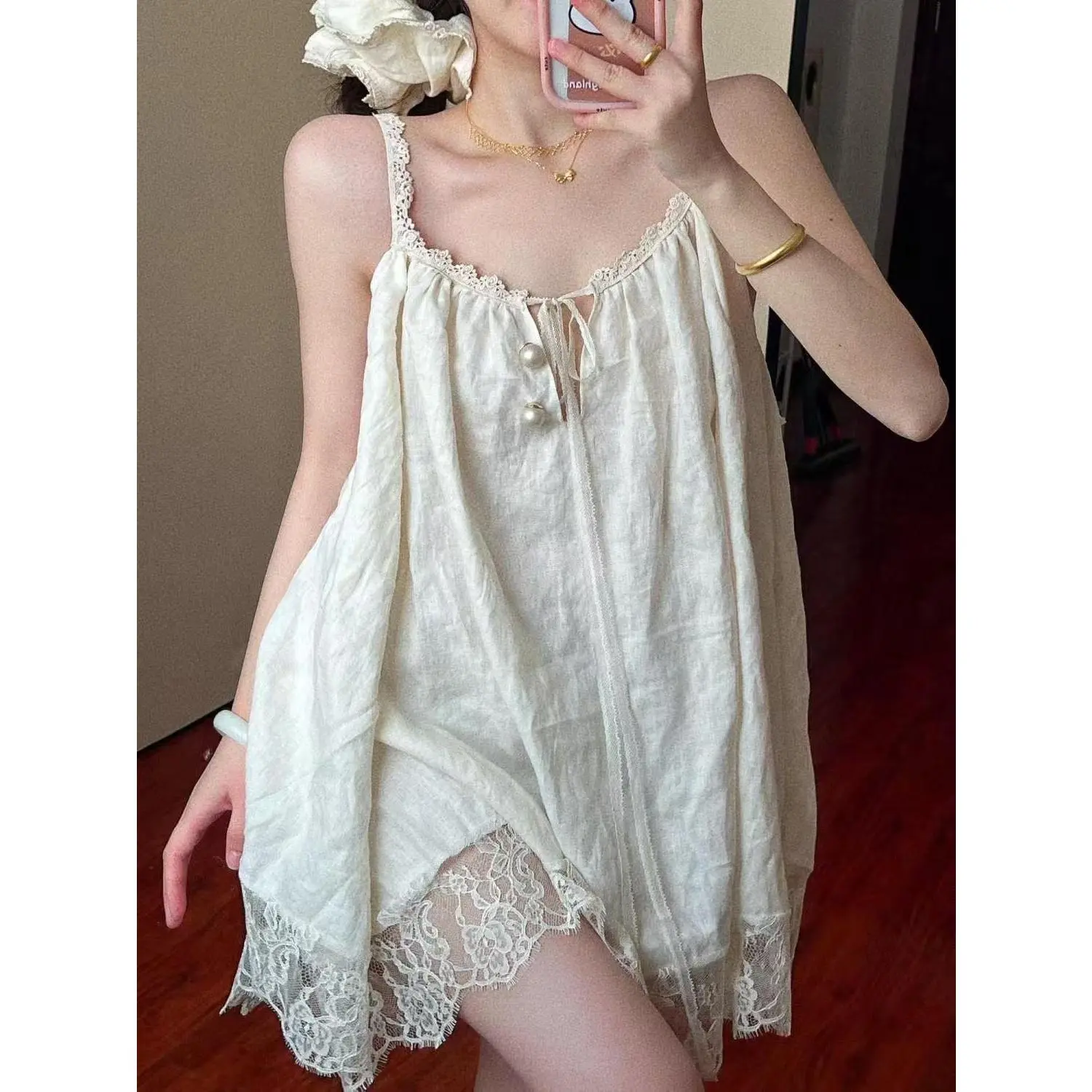 knee length dresses for ladies Catherina Elegant Ivory Knit Lace Maxi Dress L / Short (Dispatch in 10 Days from Order) main image 0
