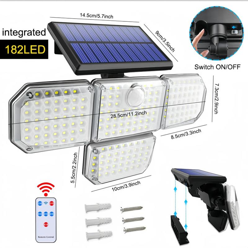 Solar Powered Outdoor Lights, Waterproof Wall Mounted LED Light, Exterior Wall Lamp for Garden Patio Yard Garage Decoration 1