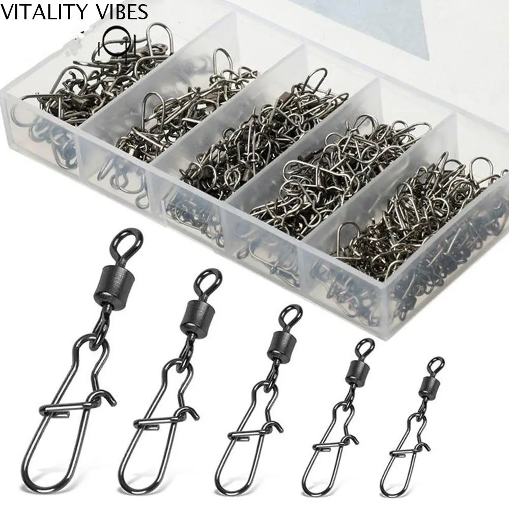 Phụ Kiện Câu Cá Bằng Thép Không Gỉ, 100 Cái / Bộ, Ghim Móc Câu, Ghim Chụp, Vòng Bi, Dụng Cụ Câu Cá, Xoay Chốt Lồng Nhau, Đầu Nối Câu Cá Chốt Lồng Nhau, Đầu Nối Xoay, Đầu Nối Cuộn Câu Cá