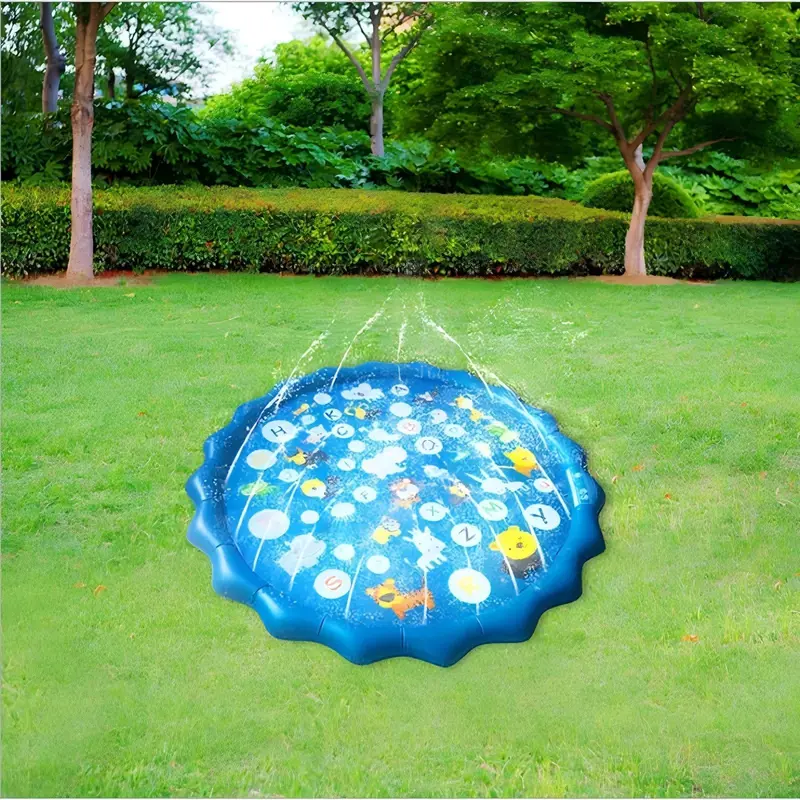Round Inflatable Sprinkler Pad, 1 Set Outdoor Water Spray Mat, Summer Water Toy for Kids, Outdoor Water Toy for Pool, Beach, Park 4