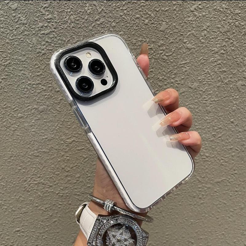 Clear Phone Case with Hollow Design, Anti-fall Mobile Phone Case, Shockproof Cases Cover Phone Cases Compatible with iPhone X 11 12 13 14 15 Pro Max 0