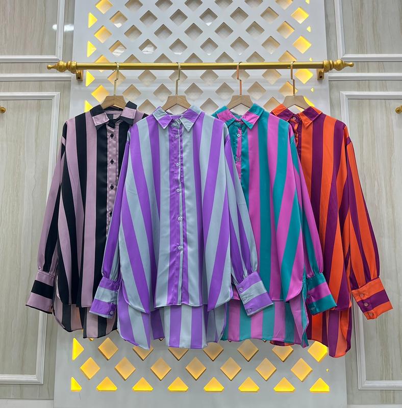Kemeja Salur Oversize Kemeja Garis Kekinian Atasan Salur Terbaru 2