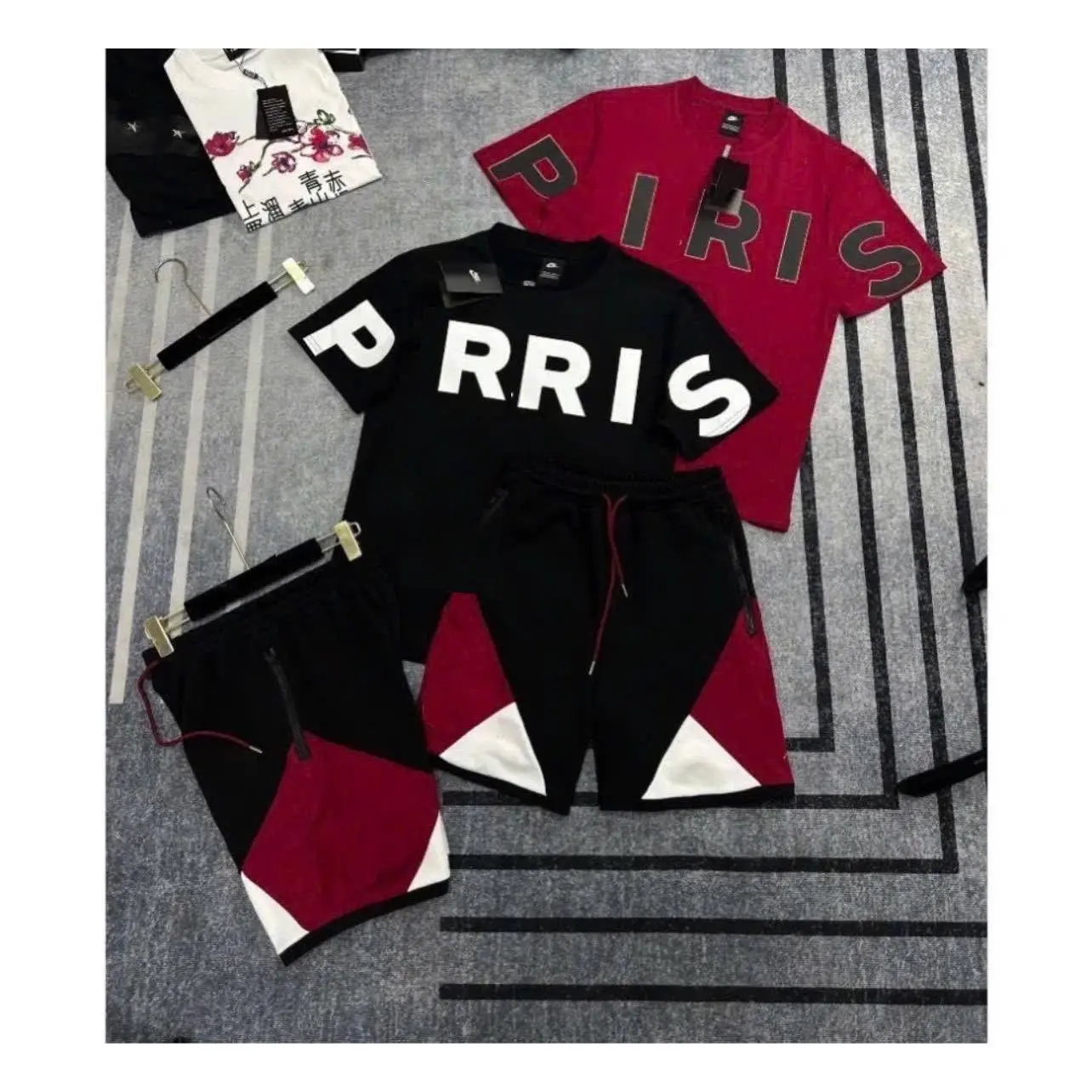 Bộ Cộc Hè Nam Nữ Pi Rít Màu Đỏ Mận Thời Trang Hottend Chất Liệu Coton Hottrend Nam Nữ Đủ Size Menswear Áo Pants