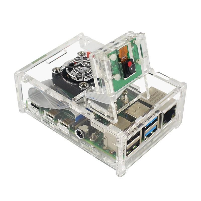 Clear Acrylic Case Enclosure Box with Camera Bracket for Raspberry ...