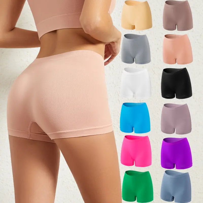 Summer Miniskirt Essential Basic Panties Women's plus Size Fat Women's Invisible Boxer Safety Pants Thin Candy Color Girl Anti-Exposure Can Be Worn outside Boxer Shorts