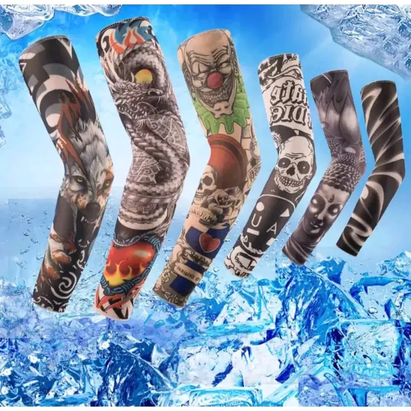 manset tangan tatto/lengan handsock tatto murah Random 6pasang 2