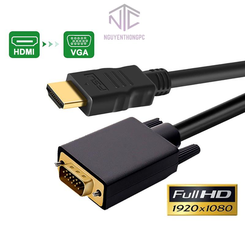 Dây cáp chuyển đổi HDMI sang VGA HDMI to VGA dây dài 1.8 mét độ phân giải FullHD 1080P cho tivi màn hình máy chiếu Phụ Kiện