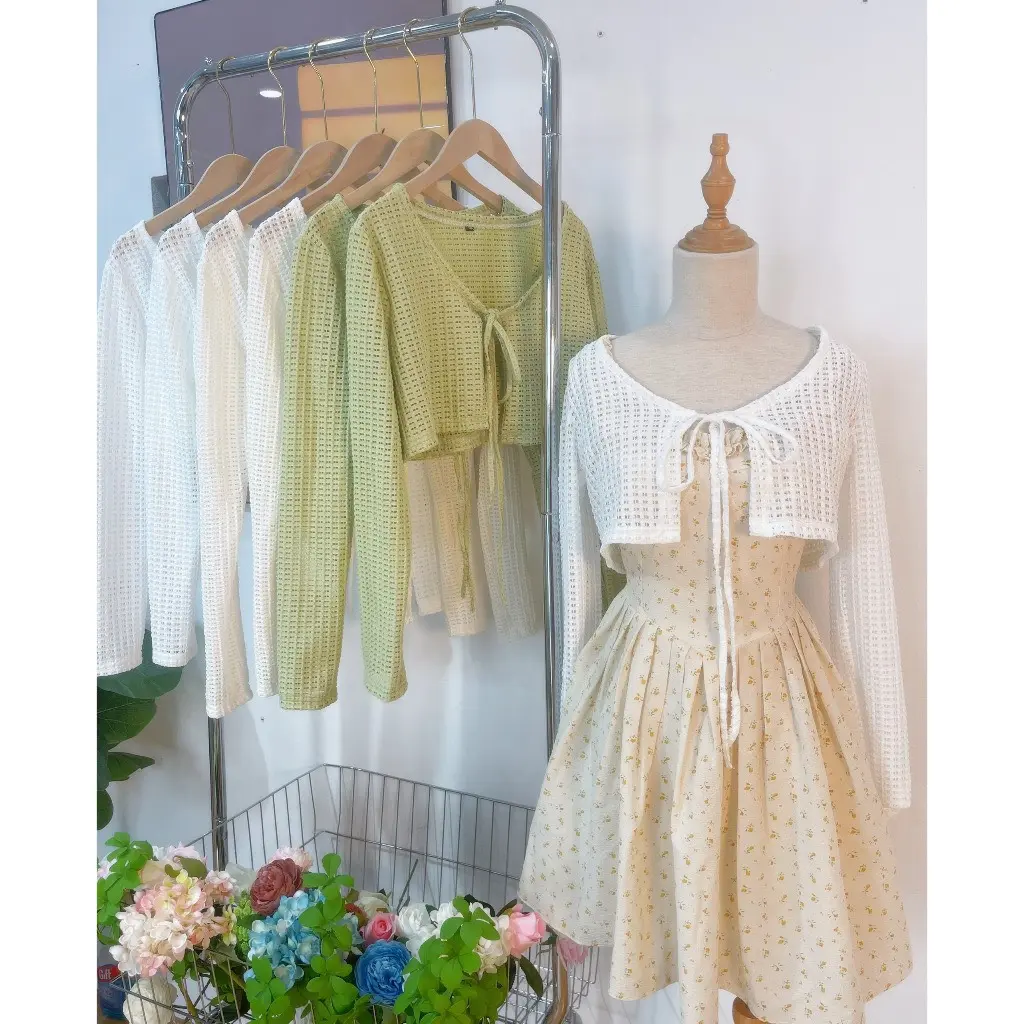 3A19 Áo croptop  khoác ngoài đi biển