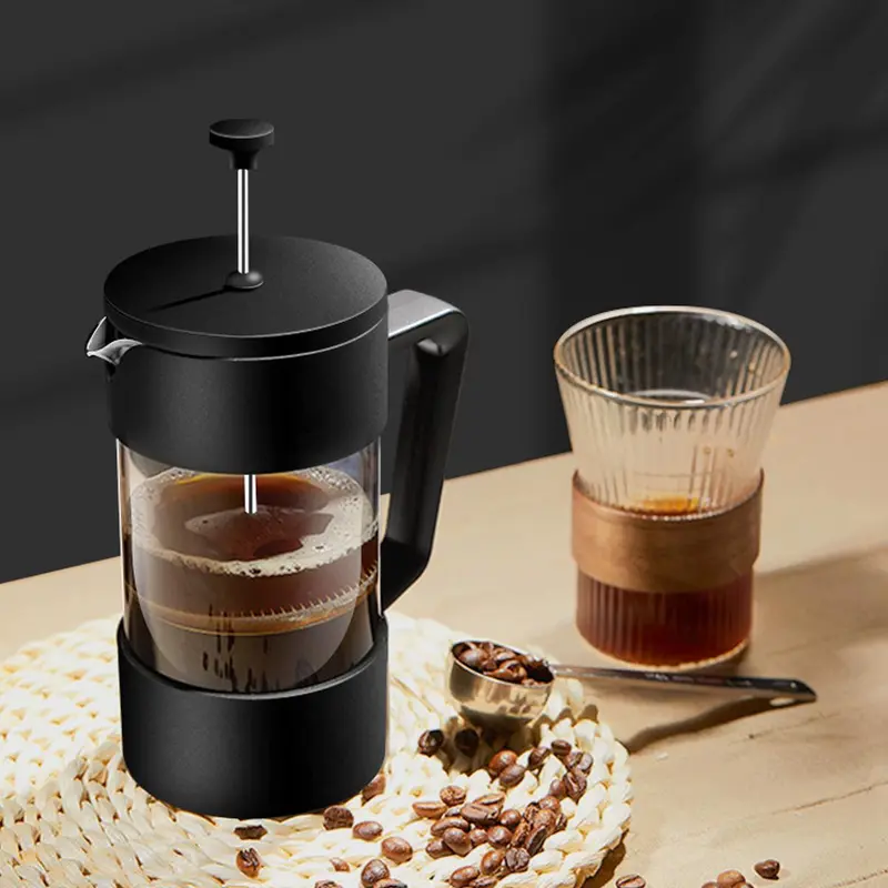 Durable Transparent Coffee Pot, 1 Count French Press Coffee Maker, Reusable Tea Filter Pot For Home Use 7