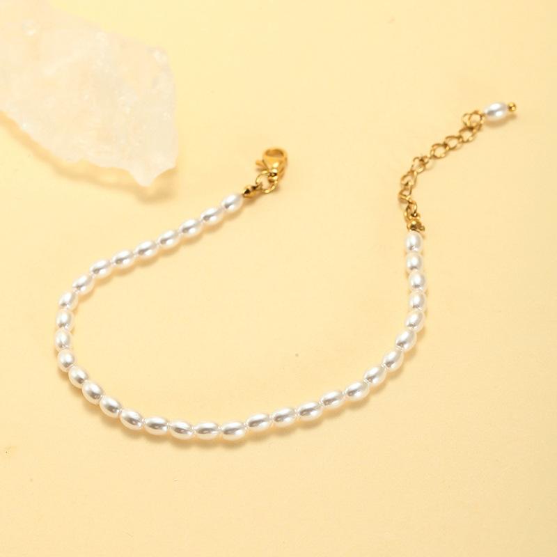 Product Introduction of Ins Bracelet Women's Simple Special-Interest Design High-Grade Beaded Bracelet Titanium Steel Ornament Bracelet 14