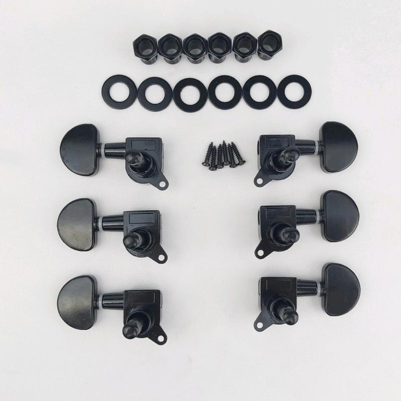 dryer gitar hitam tunning machine Head guitar 1set kanan dan kiri 1