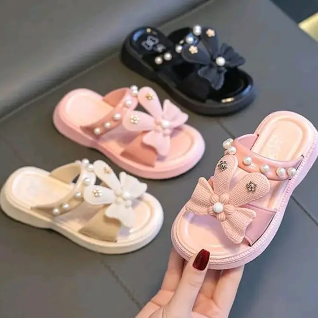 ZOOMKIDS 238-2 Sandal Anak Korean Style Fashion Balita sandal Hitam Pink Putih Soft Premium Slip on Mesh Breathable Versatile Nyaman Di Pakai Elastis Lentur Rekomend Kids Fashion Perempuan 3 WARNA BLACK PINK WHITE