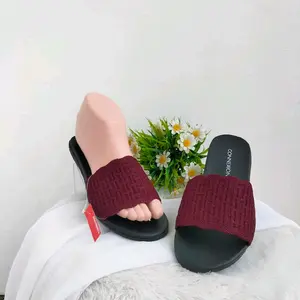Sandal slop rajut terbaru Wanita Shoes Karet Selop