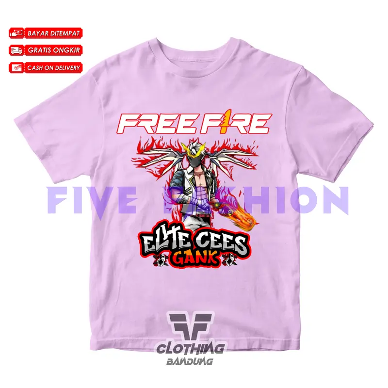 Kaos Baju FF Anak Char Elite Cees SG OPM Sayap New Skin Free Nama 2
