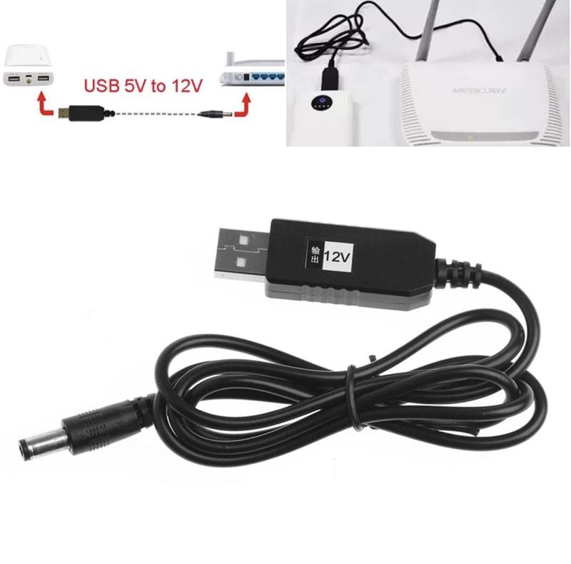 Cáp chuyển đổi điện áp từ cổng USB 5V sang 12V 1A cho Modem/Router WiFi, Dự Phòng Wifi Khi Mất Điện (Loại Tốt)