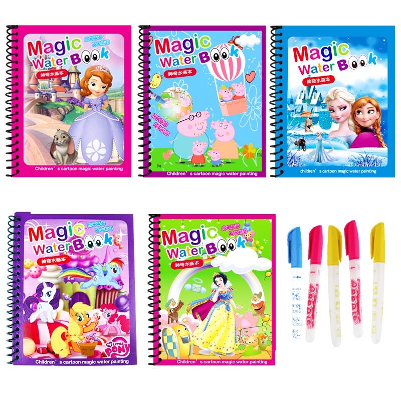 Tranh Tô Màu Nước Tự Xóa, Tập Tô Cho Bé (Tặng 1 Bút Tô Màu). Giao Ngẫu Nhiên Chủ Đề.