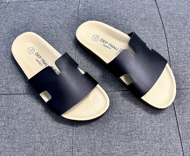 Dép đế trấu quai chữ H mới 3 lỗ Nam nữ DEPTRAU DéP Nhung Sandal