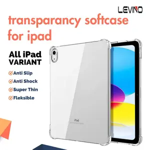 LEVINO Transparency SoftCase for iPad Gen 5/6/7/8/9/10 10.2" 10.9" Air5 10.9" Air1/Air2 Air4 mini 4/5 Pro 11" M1/M2 Anti Slip Case Silicone