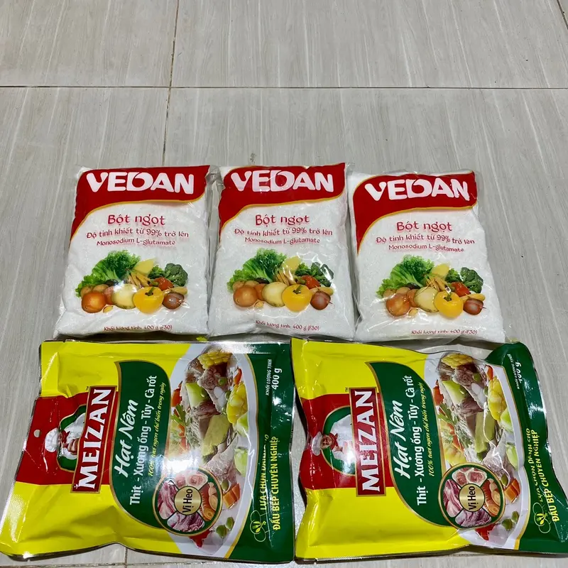 [ MỊN NHUYỄN ]COMBO 3 GÓI BỘT NGỌT VEDAN 400g MỊN NHUYỄN F30 + 2 GÓI HẠT NÊM MEIZAN 400g Gia Vị Hạt Nêm Bột Ngọt Tự Nhiên Nấu Ăn 1