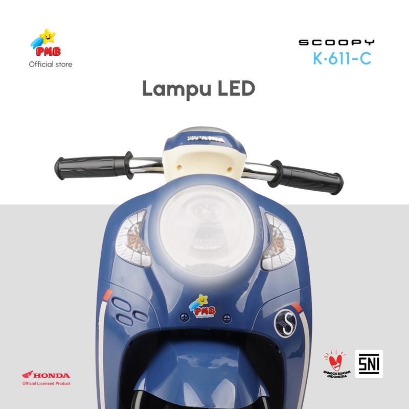 Motor Aki Anak Honda Scoopy - PMB K611C // Motor Aki Mini Lampu Led 7