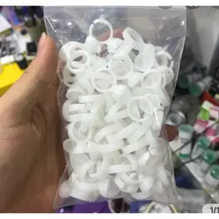 Nhẫn đựng keo nối mi 2 ngăn, bịch 100c, đựng mực phun xăm
