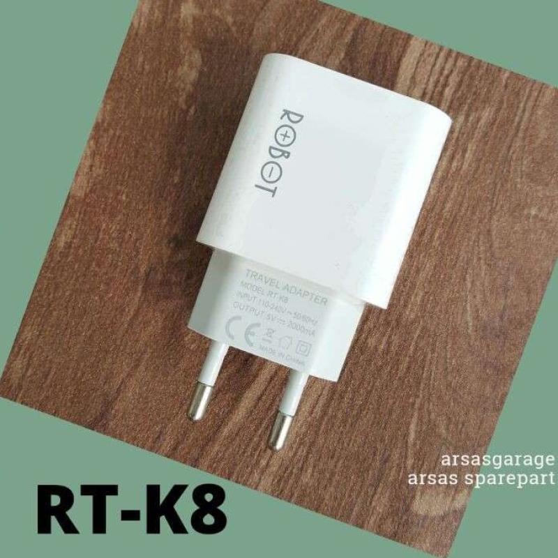 Charger Robot RT-K8 2A 10W | Cocok Untuk Semua Merek Hp | Adaptor Kepala Casan Tanpa Kabel | Fast Charging | Original | Murah 2
