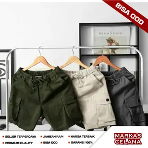 Celana Pendek / Boardshort Cargo / Celana Pendek Pria Kasual Harian Santai Kualitas Distro Karet Katun Tebal Standar Keren Melar Lembut Dewasa Surfing Rib Twill Nyaman Pantai