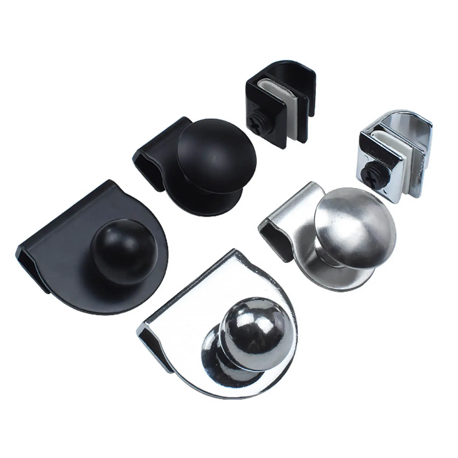 Round Shower Glass Door Handle Showcases Cabinet Drawer Metal Clamp Pulls Bathroom Hardware Rustproof Easy to Install