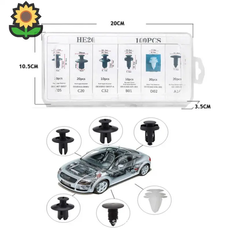 【100PCS】Universal Car Rivet Bolts, Bumper Clips, Plastic Body Bolts & Multi-purpose Motorcycle Probolt Clips for Various Vehicles.pain 3
