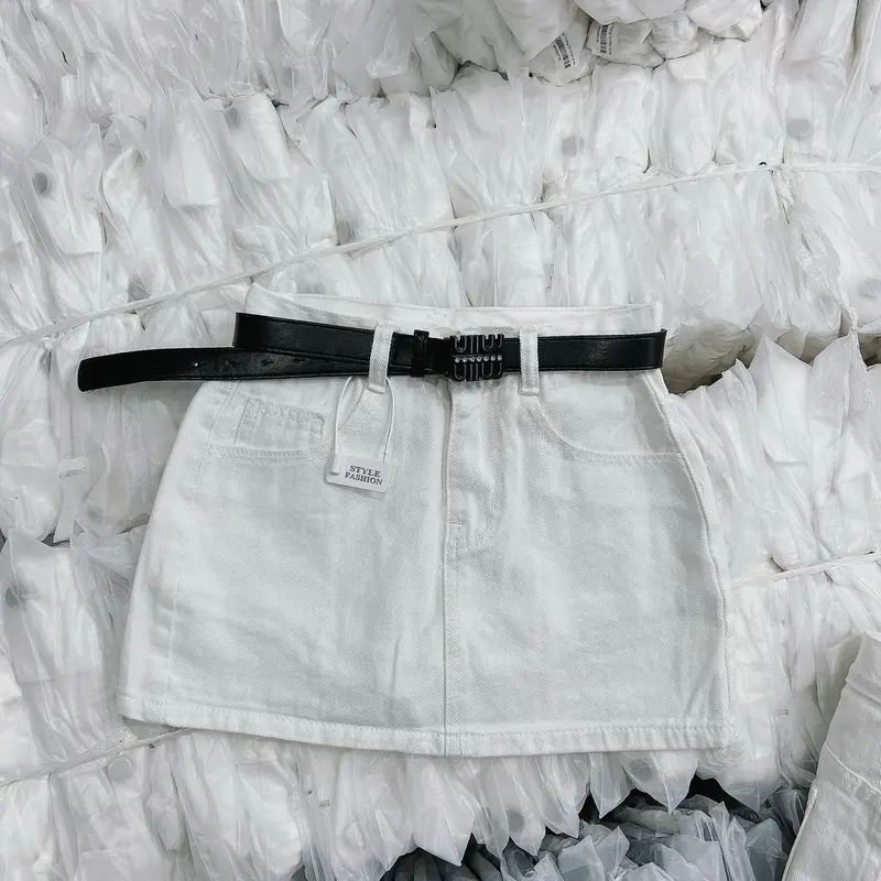 Chân Váy Jean Trắng Trơn 2287 Women 2