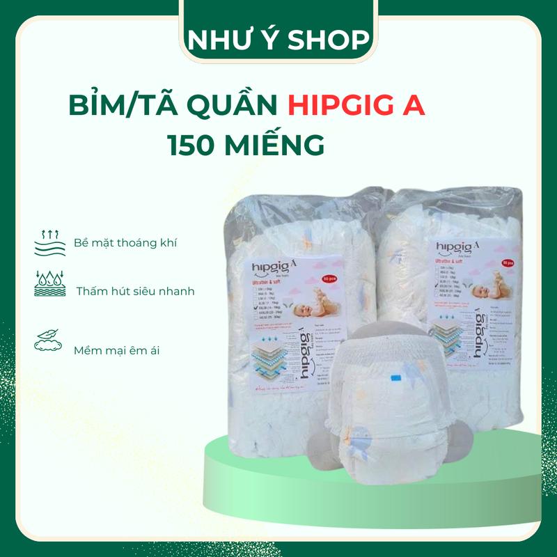 Combo 150 miếng Bỉm/Tã quần Hipgig A cho bé đủ size từ M đến 3XL