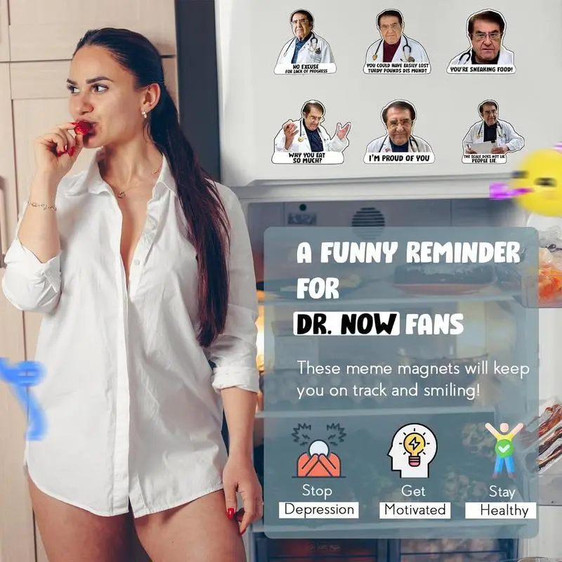 Doctor Nowzaradan Fridge Magnet, 12pcs/set Funny Doctor Nowzaradan Fridge Magnet, Decorative Sticker for Home Kitchen Office 3