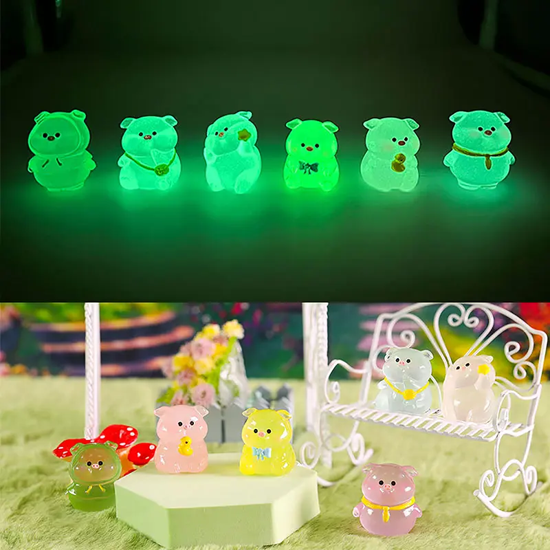 Đồ Trang Trí Lợn Áo Mưa Phát Sáng, Búp Bê Lợn Thắt Nơ Hoạt Hình, Đồ Trang Trí Cảnh Quan Siêu Nhỏ Thích Hợp Cho Nhà Búp Bê Thu Nhỏ, Đồ Chơi Thu Nhỏ 1 Cái 0