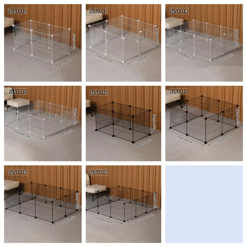 Pet Cage, 1 Set Pet Fence, Encrypted Grid Splicing Cage, Rabbit Squirrel Small Pet Cage, Kitten Puppy Iron Mesh Cage, Isolation Door 1