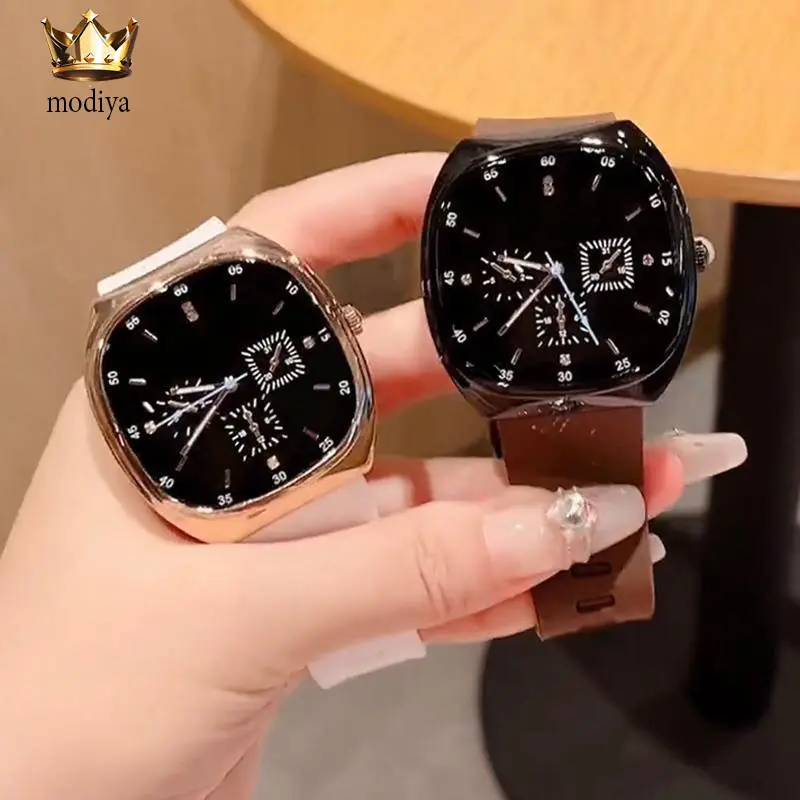 Đồng Hồ Silicon, Hình Vuông, Thời Trang, Dành Cho Nữ, Phong Cách Tối Giản, Thích Hợp Cho Học Sinh, Phong Cách Preppy, Đồng Hồ Cặp Đôi