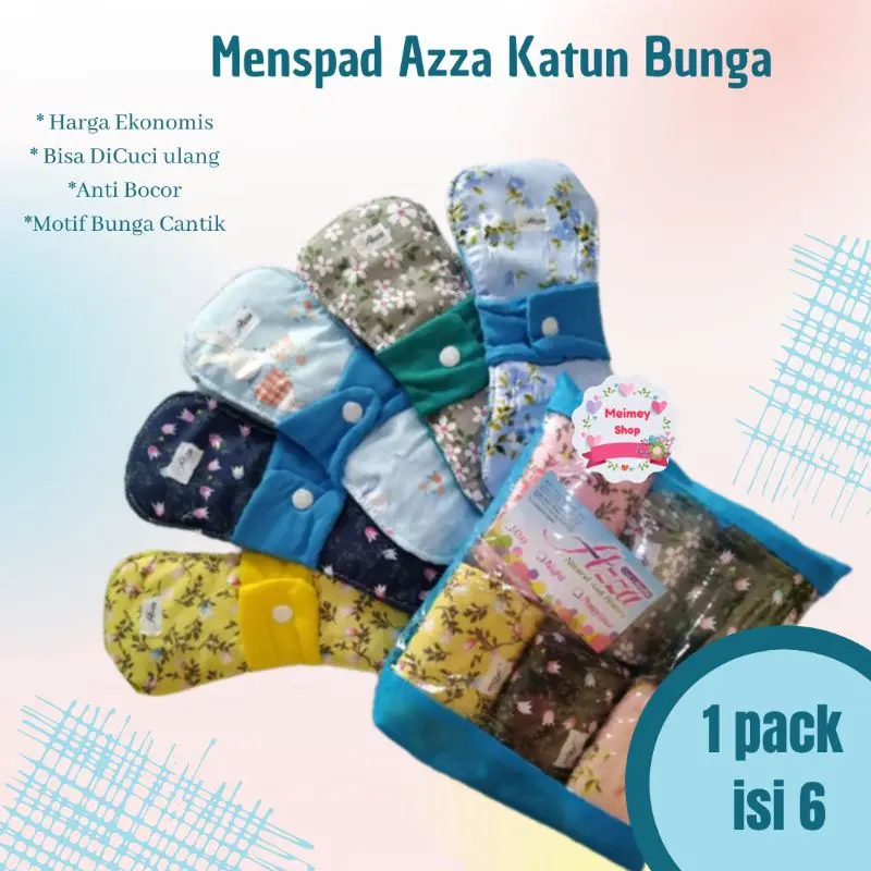 Pembalut Kain Cuci Motif Bunga isi 6