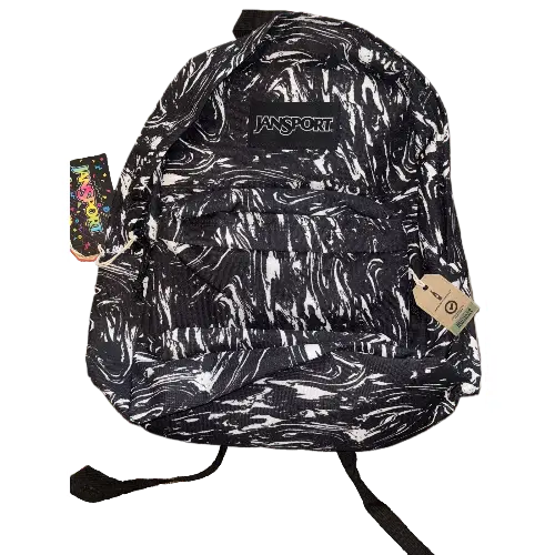 Tas JanSport Marbled Motion Black Premium Fulltag Wanita Pria Fashion / Tas Sekolah Anak 8