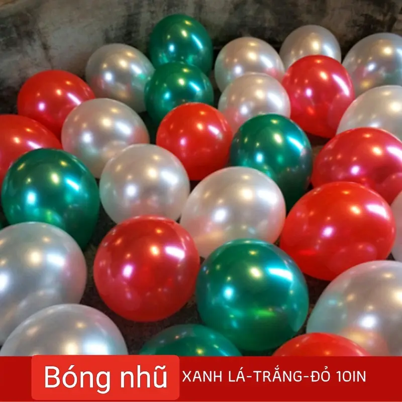 Set 50 bóng cao su nhũ mix màu size 10 inch ( 25cm) bong  bóng 1