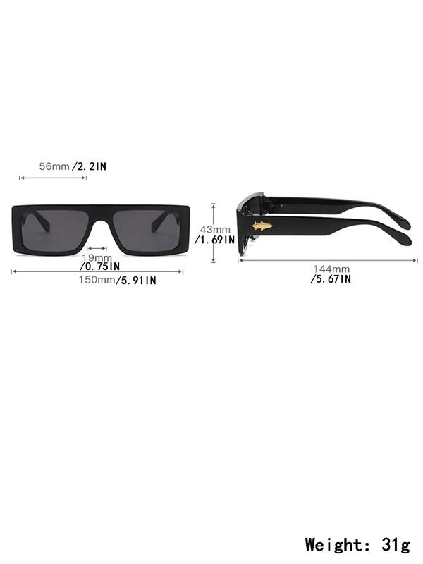 Unisex Street Style Square Frame Sunglasses, 1 Pair Vintage Trendy Sunglasses for Women & Men, Fashionable Casual Sunglasses for Outdoor Activities with Glasses Cloth & Storage Case 1