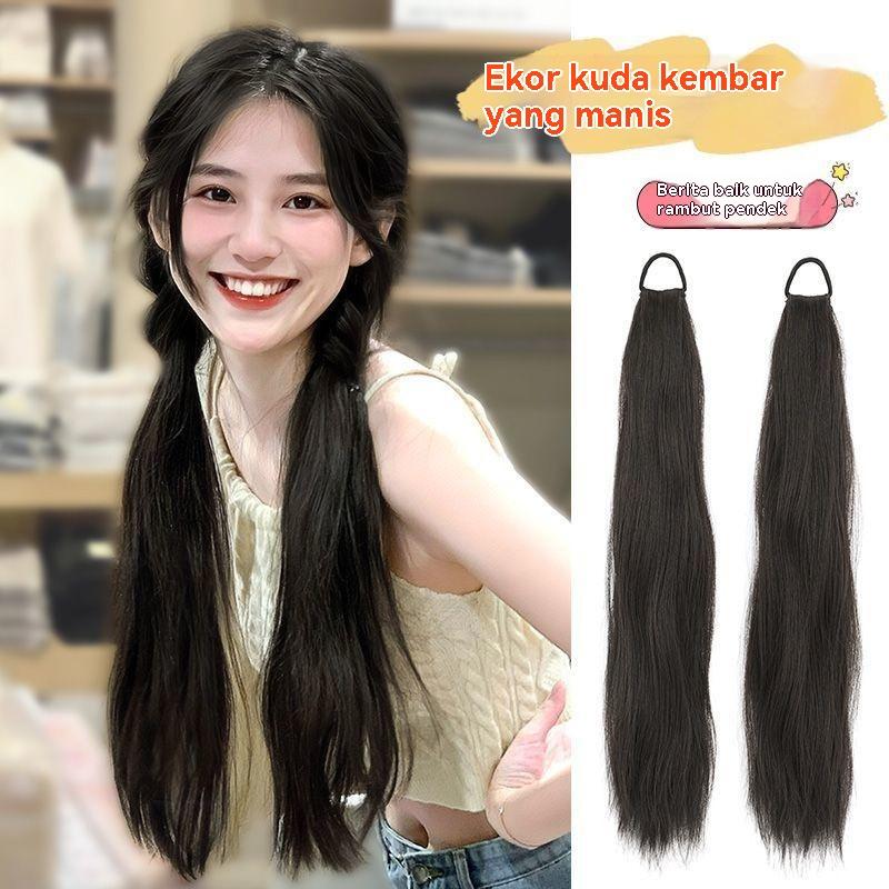 Potongan Rambut Ekor Kuda, Ganda, Untuk Wanita, Rambut Panjang, Alamiah ...