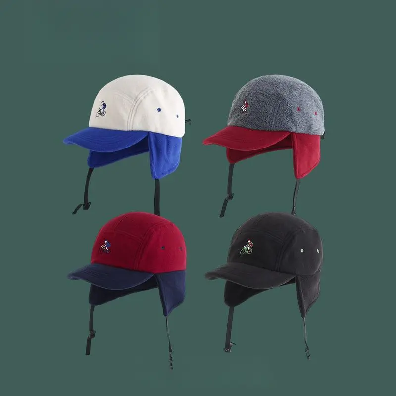 Mũ Bóng Chày, Phong Cách Núi Nhật Bản Mềm Mại, Dành Cho Nam Và Nữ, Phong Cách Snapback, Thích Hợp Cho Các Hoạt Động Ngoài Trời, Lông Cừu Ấm Áp, Mũ Bảo Vệ Tai 0