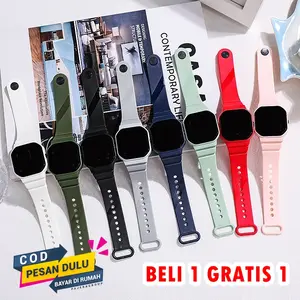 ( BELI 1 GRATIS 1 ) JAM TANGAN ANTI AIR GAYA KOREA UNTUK WANITA DAN PRIA Rubber