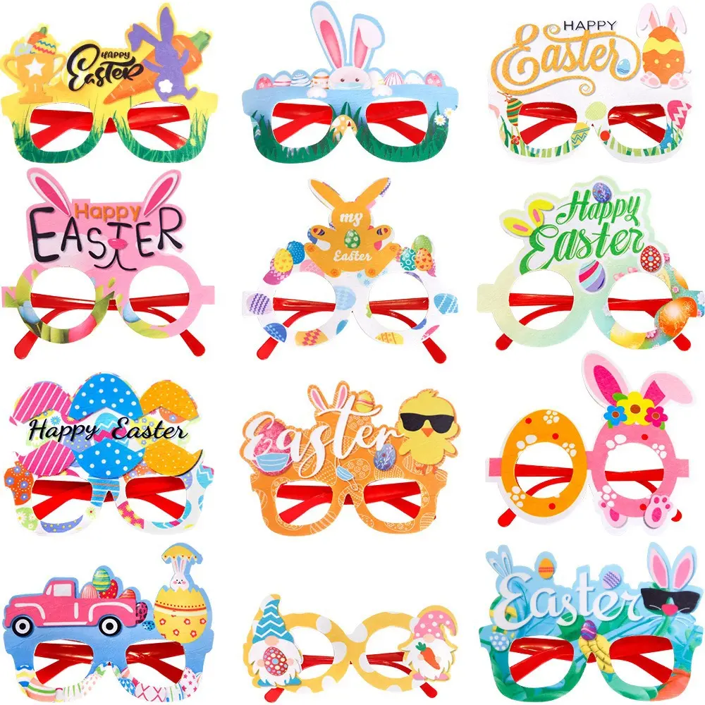 Easter Glasses Festival Party Dress up Props Happy Easter Cartoon Rabbit Egg Glasses Frame