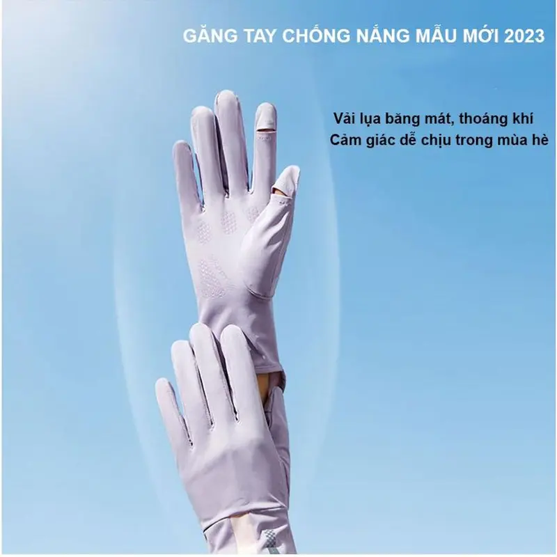 Găng Tay Đi Nắng Hở Ngón Chống Trượt Bao Tay Chống Tia UV Thoáng Khí Lái Xe Nam Nữ Có Thể Chạm Màn Hình Cảm Ứng 4