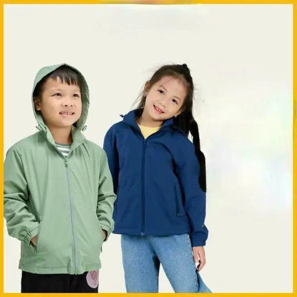 Áo gió trẻ em 2 lớp phủ nano chống nước chống gió cao cấp, áo gió cho bé thời trang form 15-35kg