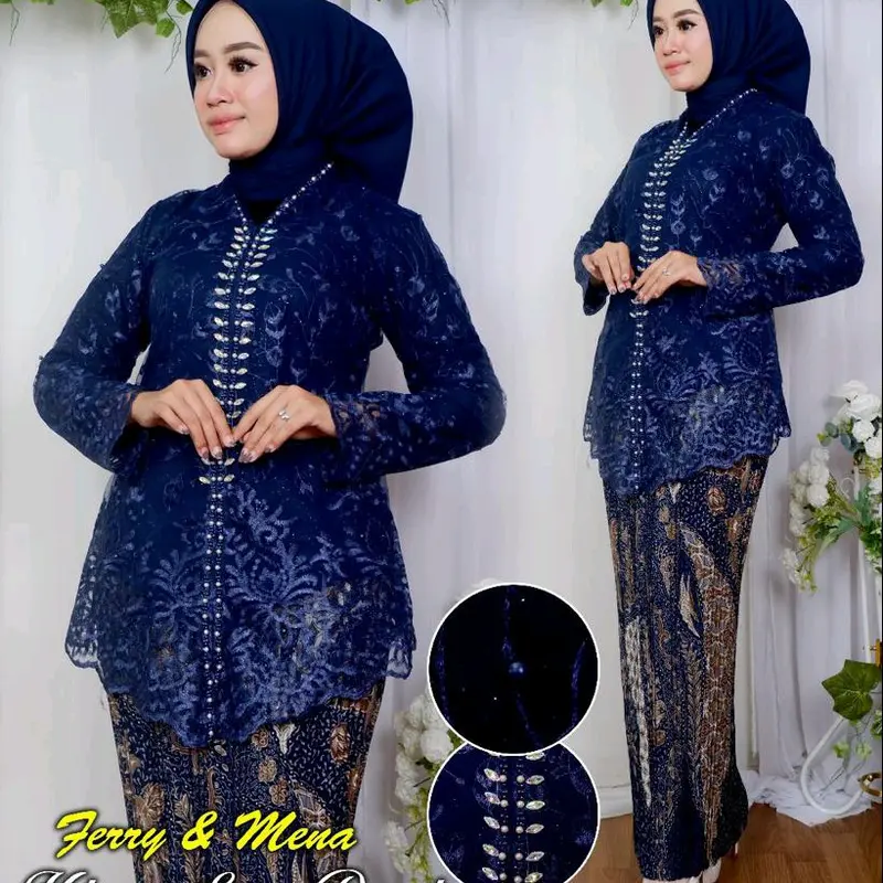 Setelan Kebaya Wisuda | Kebaya Encim Payet Tile Mutiara | Kebaya Kondangan | Lamaran | Tunangan | Pager Ayu | Kebaya Sambut Besan | Kebaya Melayu | Kebaya Wanita | Kebaya Elegan 5