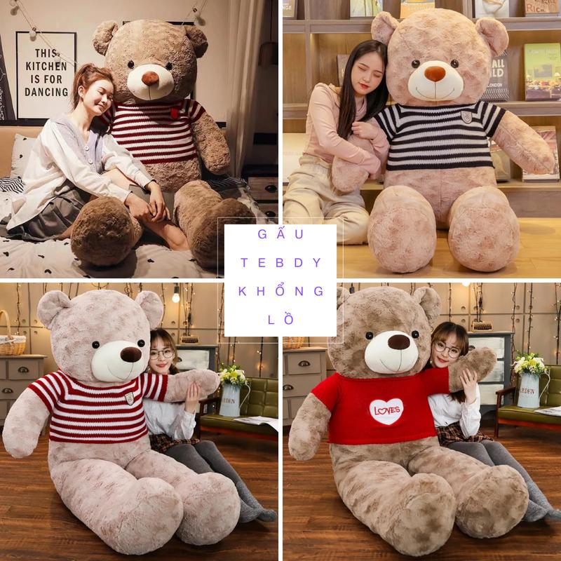 Gấu bông Teddy  hàng cao cấp lông xoăn mới nhất nhập khẩu đủ size 1m ,1m2,1m4  gấu bông cao cấp yolo