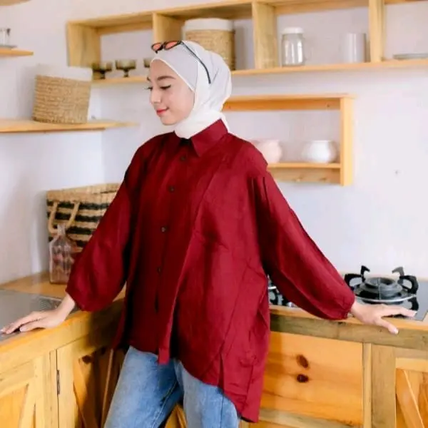 HANNA SHIRT - KEMEJA RAYON OVERSIZE Crew Neck 2