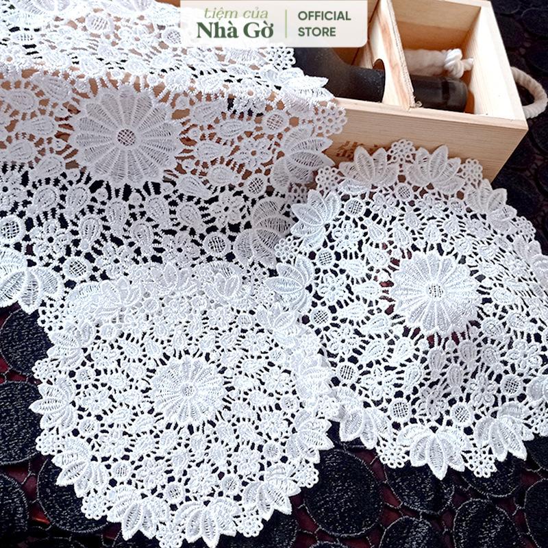 Tấm lót bình hoa decor Nhà Gờ chất liệu vải trang trí phòng khách LOTBH M1