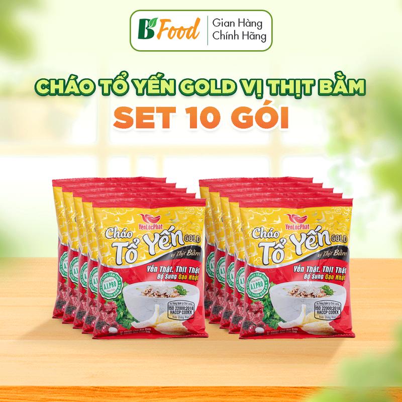 10 gói Cháo Tổ Yến Gold Thịt Bằm cháo yến dinh dưỡng cháo yến thịt bằm ăn liền trẻ em